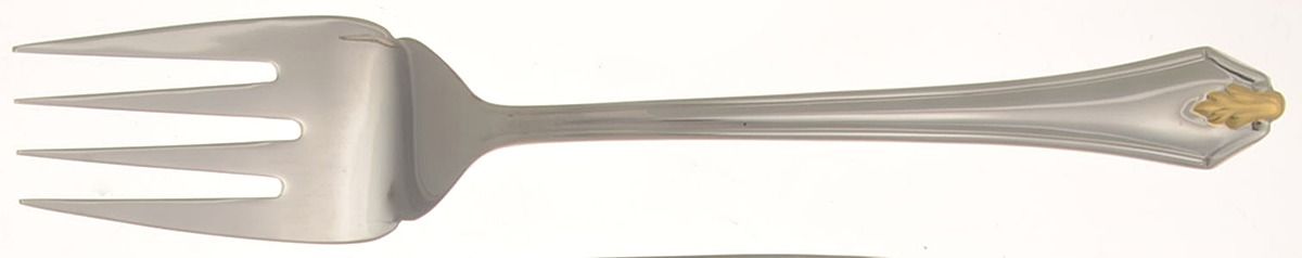 Copley Square (Gold Accent) Medium Solid Cold Meat Serving Fork by Towle Silver-1