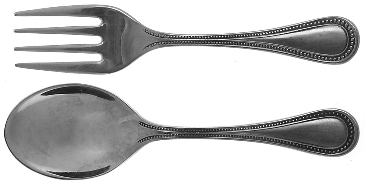 Beaded Antique (Stainless) 2 Pc Baby Set (BF, BS) by Towle Silver-1