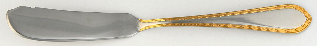 Diamond Antique-Glossy (Stainless) Flat Handle Master Butter Knife by Towle Silver-1
