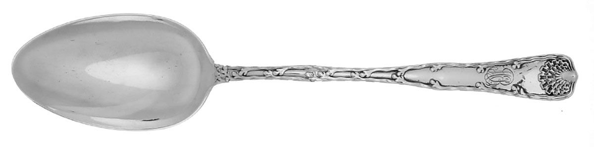 Wave Edge (Sterling, 1884, Monograms) Gravy Dressing Spoon Small with Buttom by Tiffany & CO SILVER-1