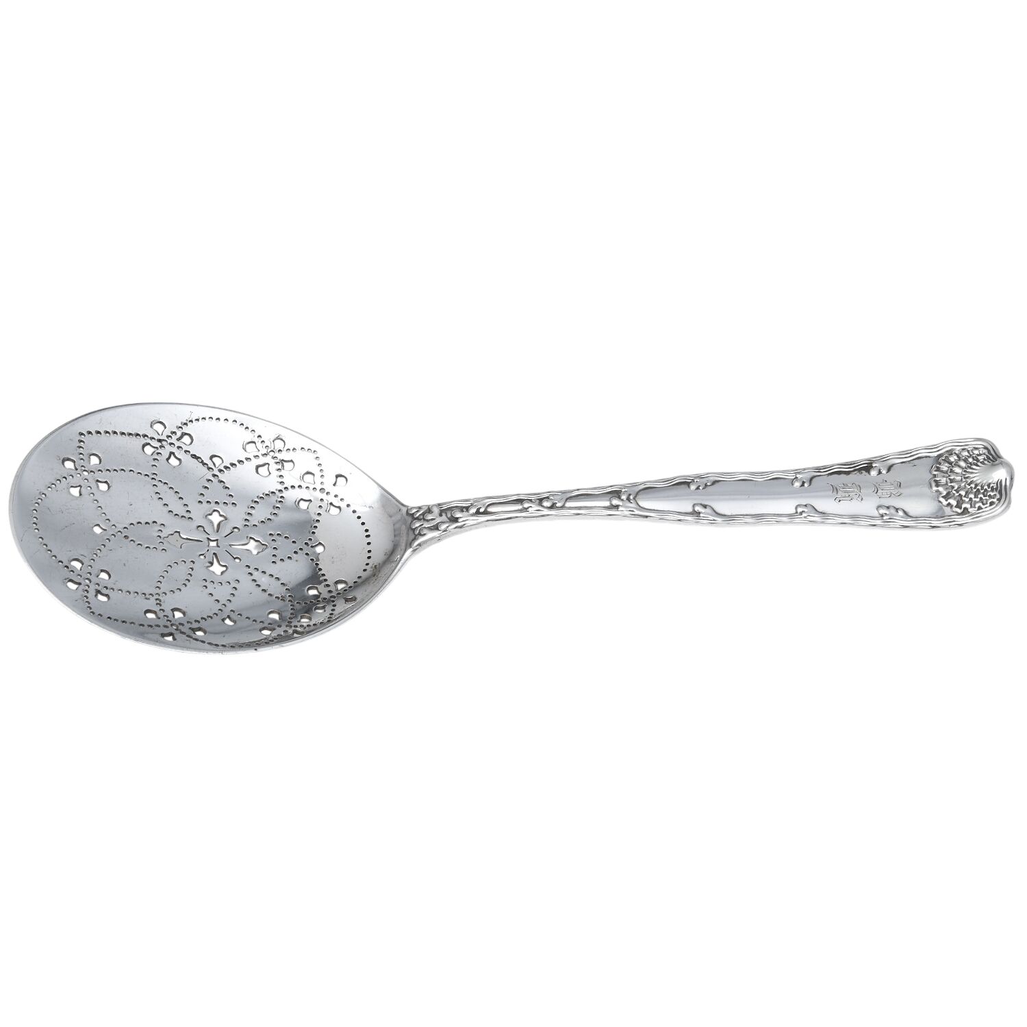 Wave Edge (Sterling, 1884, Monograms) Pierced Solid Egg Server by Tiffany & CO SILVER-1