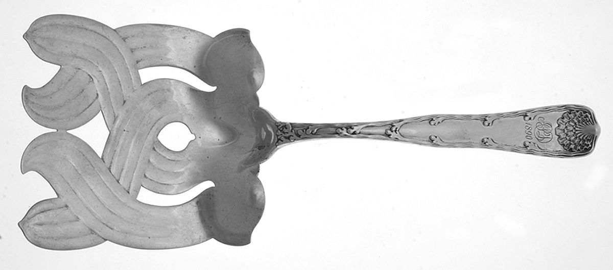 Wave Edge (Sterling, 1884, Monograms) Solid Asparagus Shovel by Tiffany & CO SILVER-1