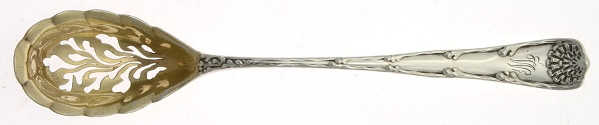 Wave Edge (Sterling, 1884) Pierced Bowl Short Handle Olive Spoon by Tiffany & CO SILVER-1