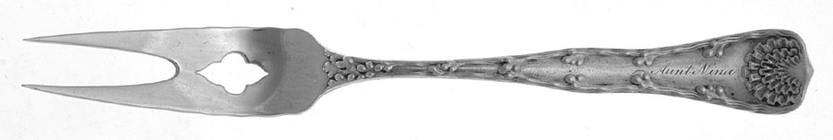 Wave Edge (Sterling, 1884, Monograms) Bon Bon Serving Fork by Tiffany & CO SILVER-1