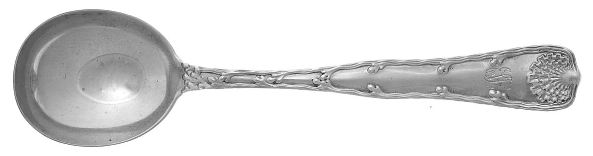 Wave Edge (Sterling, 1884, Monograms) Round Bowl Soup Spoon (Gumbo) by Tiffany & CO SILVER-1