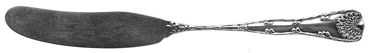 Wave Edge (Sterling, 1884, Monograms) Large Flat Handle Butter Spreader by Tiffany & CO SILVER-1