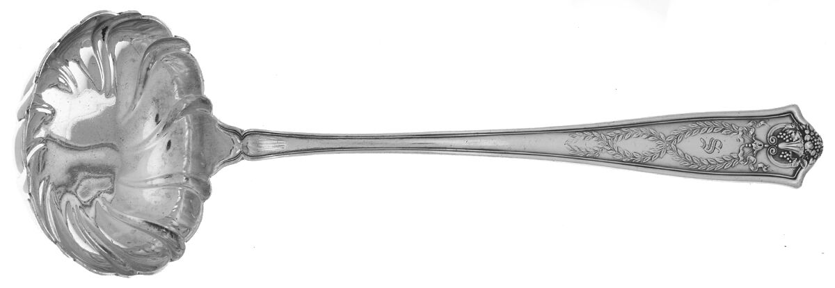 Winthrop (Sterling, 1909, Monograms) Solid Soup Ladle with Fluted Bowl by Tiffany & CO SILVER-1