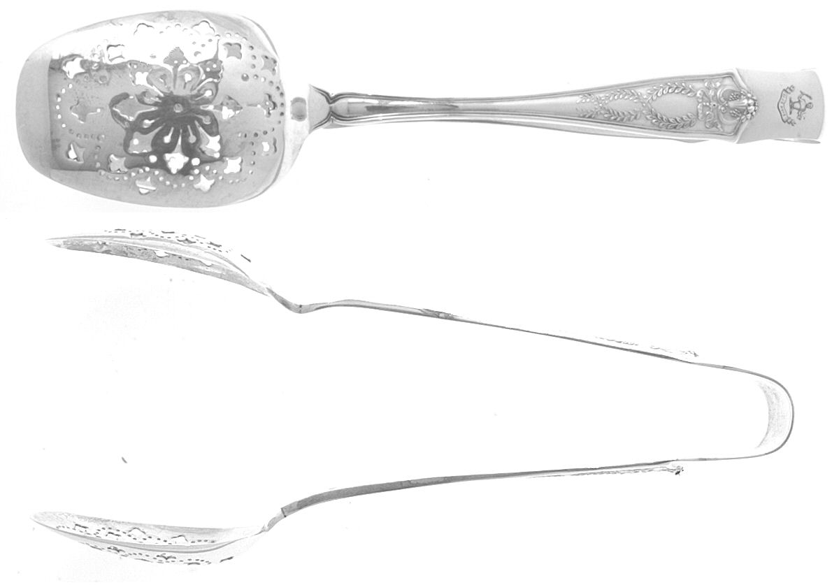 Winthrop (Sterling, 1909, Monograms) Large Ice Serving Tongs by Tiffany & CO SILVER-1