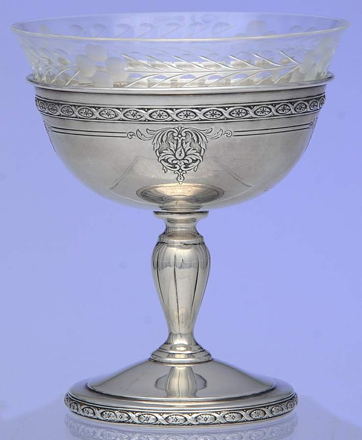 Louis XIV (Sterling, Hollowware) Sherbet & Glass Liner by Towle Silver-1