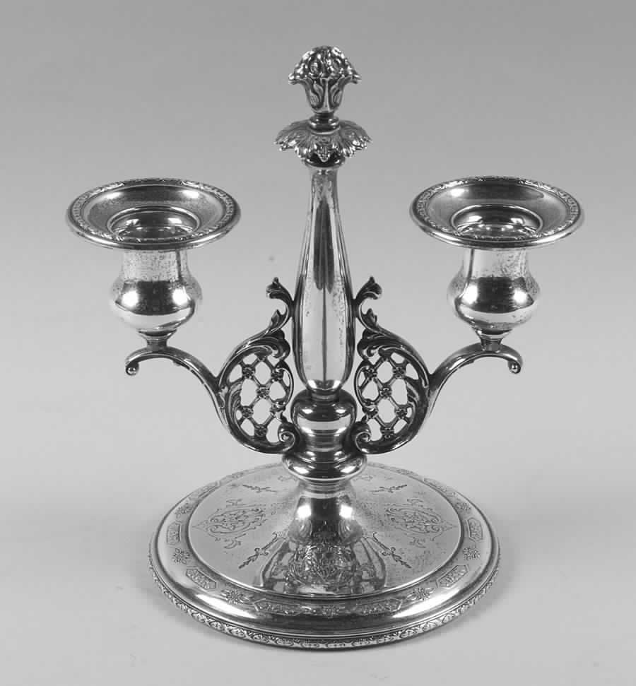 Louis XIV (Sterling, Hollowware) Weighted 2 Light Candelabra by Towle Silver-1