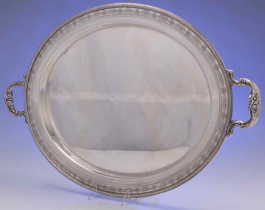 Louis XIV (Sterling, Hollowware) Large Waiter Tray by Towle Silver-1