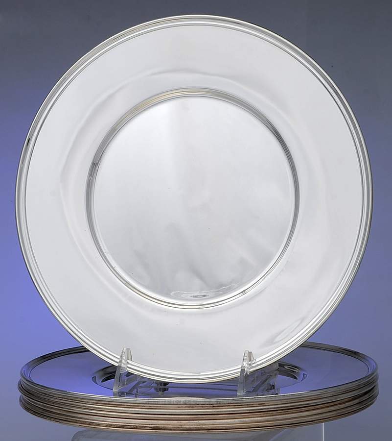 Mary Chilton (Sterling, Hollowwaree) Service/Dinner Plate - Set of 8 by Towle Silver-1