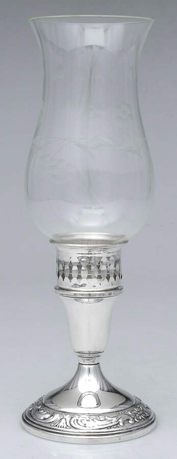 Old Master (Sterling, Hollowware, Towle Mark) Weighted Hurricane Lamp & Globe by Towle Silver-1