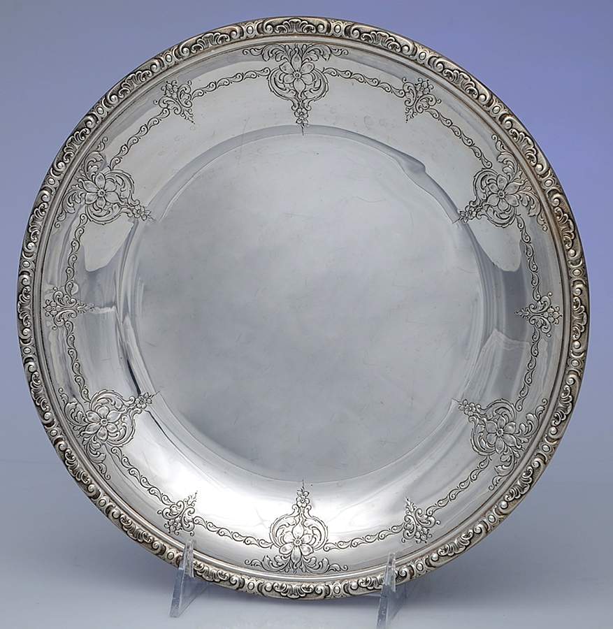 Old Master (Sterling, Hollowware, Towle Mark) Medium Sterling Sandwich Plate by Towle Silver-1