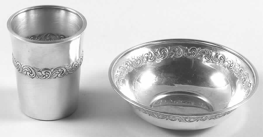 Old Master (Sterling, Hollowware, Towle Mark) Cigarette Set (Holder and Ashtray) by Towle Silver-1