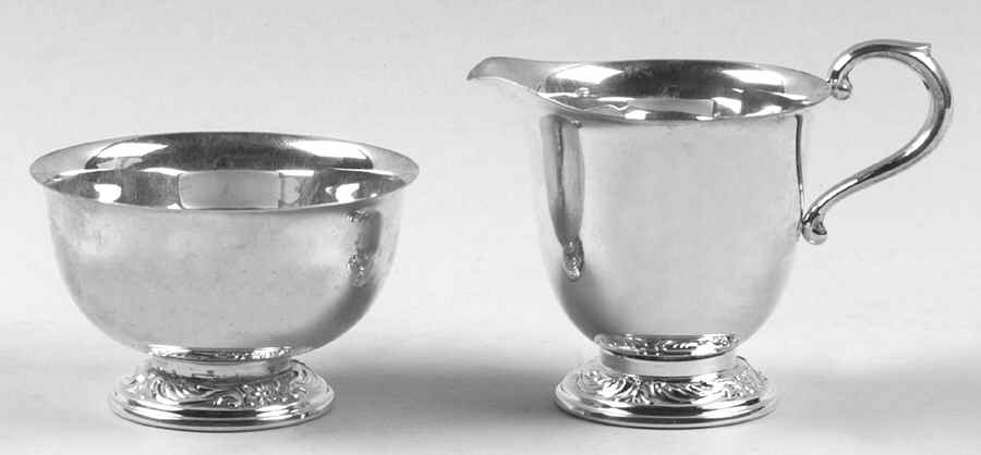 Old Master (Sterling, Hollowware, Towle Mark) Creamer & Open Sugar Set by Towle Silver-1