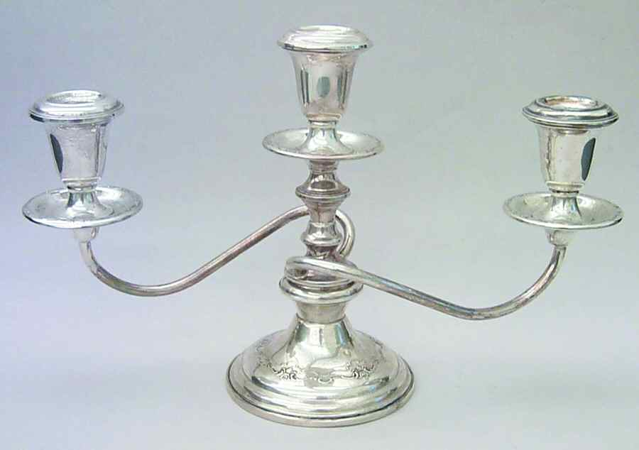 Old Master (Sterling, Hollowware, Towle Mark) Small 3 Light Candelabra by Towle Silver-1