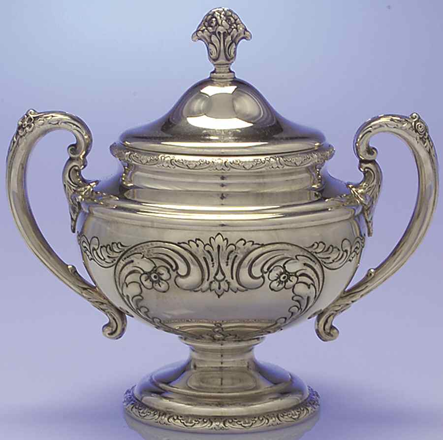 Old Master (Sterling, Hollowware, Towle Mark) Sugar Bowl & Lid by Towle Silver-1