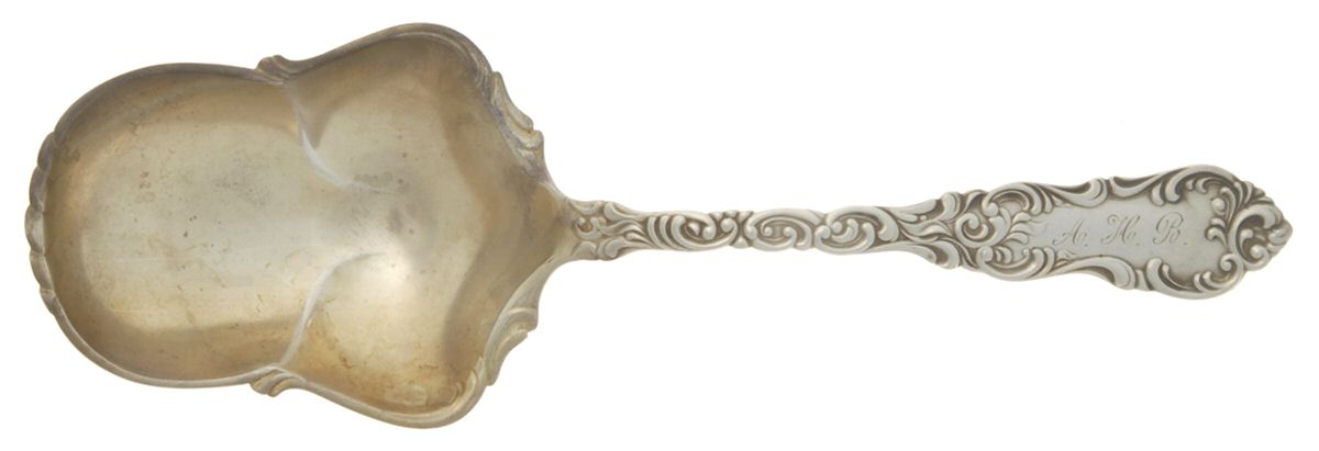 TWS269 (Sterling) Monogram Small Solid Berry/Casserole Spoon by Towle Silver-1