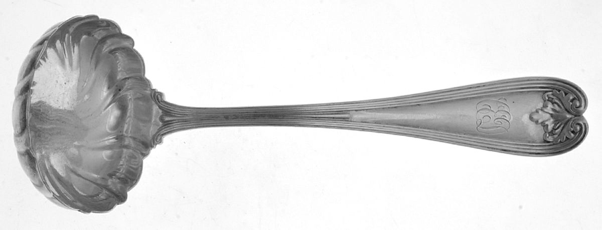 Colonial (Sterling, 1895) Solid Gravy Ladle with Fluted Bowl by Tiffany & CO SILVER-1