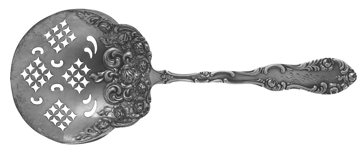 Old English (Sterling, 1892, Monograms) Large Confection Spoon by Towle Silver-1