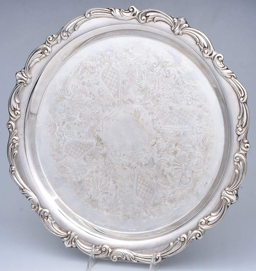 Old Master(Silverplate, Holloware, Scroll Edge) 14" Round Tray by Towle Silver-1