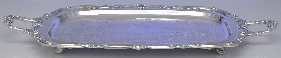 Old Master(Silverplate, Holloware, Scroll Edge) Medium Footed Waiter Tray by Towle Silver-1