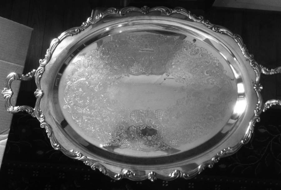 Old Master(Silverplate, Holloware, Scroll Edge) Large Silverplate Waiter Tray by Towle Silver-1