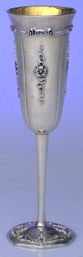 Old Master(Silverplate, Holloware, Scroll Edge) Silverplate Champagne Flute by Towle Silver-1