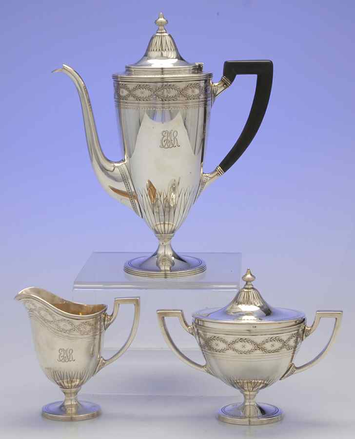 Winthrop (Sterling, 1909, Hollowware) 3 Pc Mini Coffee Set (SCPM, SCRM, SUM) by Tiffany & CO SILVER-1