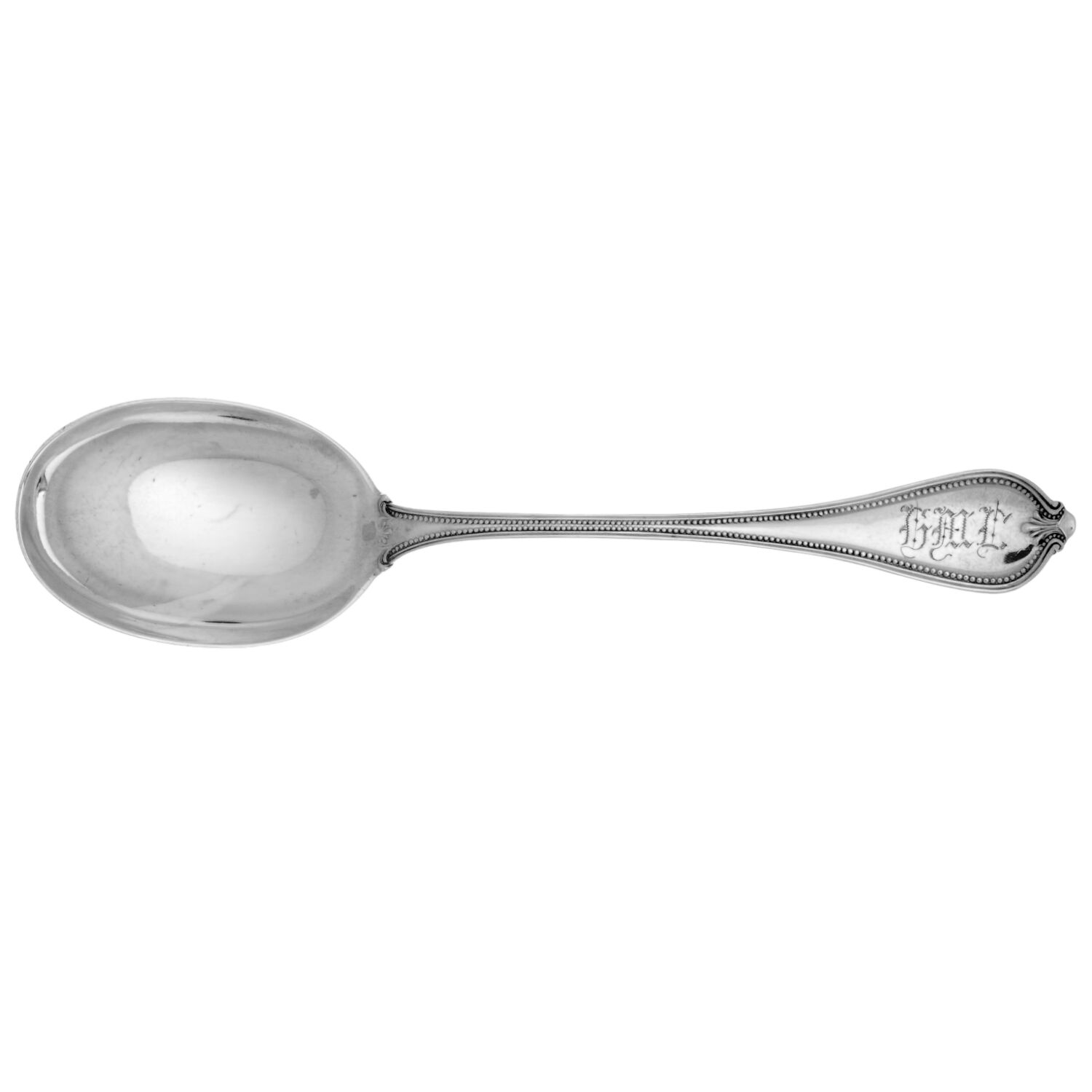 Old Newbury-Newbury (Sterling, Monograms) Round Bowl Soup Spoon (Cream Soup) by Towle Silver-1