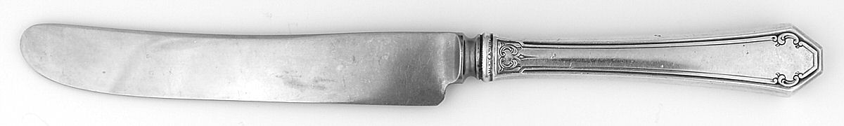 Lady Mary (Sterling, 1917, Monograms) Old French Hollow Knife with Bolster by Towle Silver-1