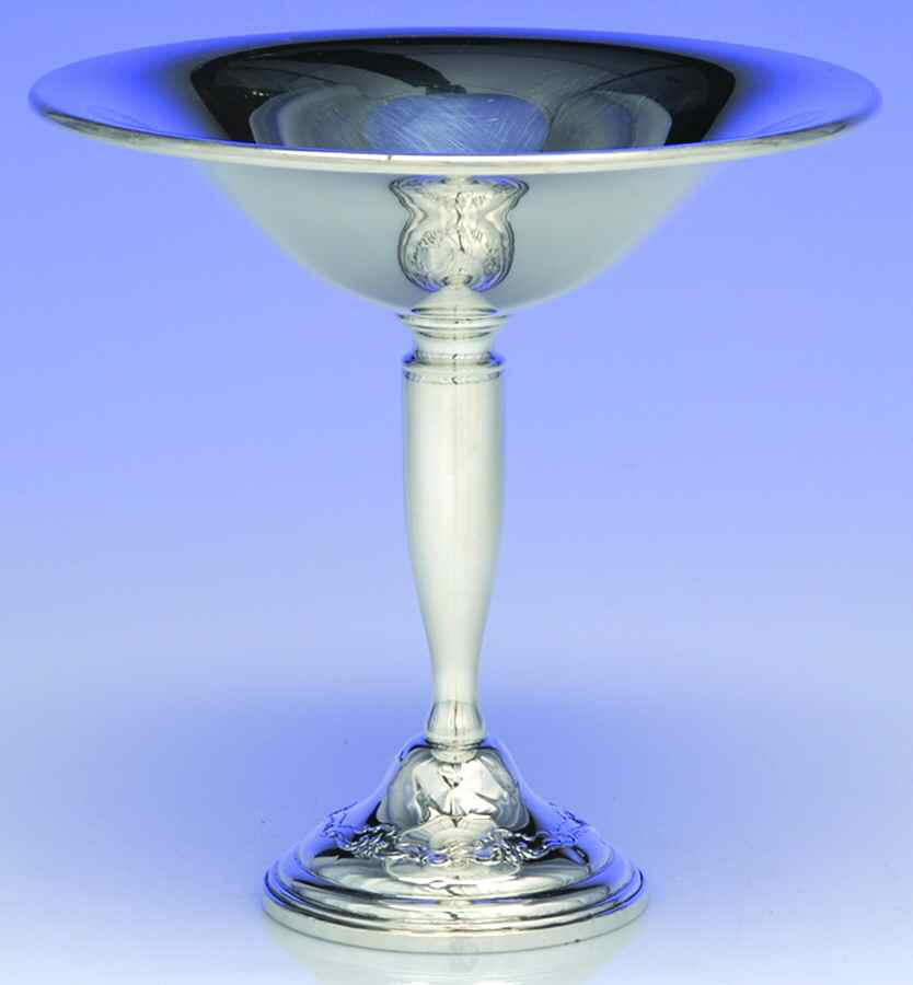 French Provincial (Sterling, 1948, Hollowware) Weighted Round Compote (Height X Width) by Towle Silver-1