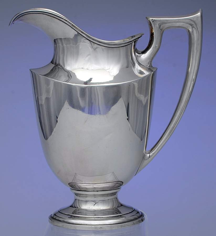 Lafayette-Plain (Sterling, 1905, Hollowware) Sterling Water Pitcher by Towle Silver-1