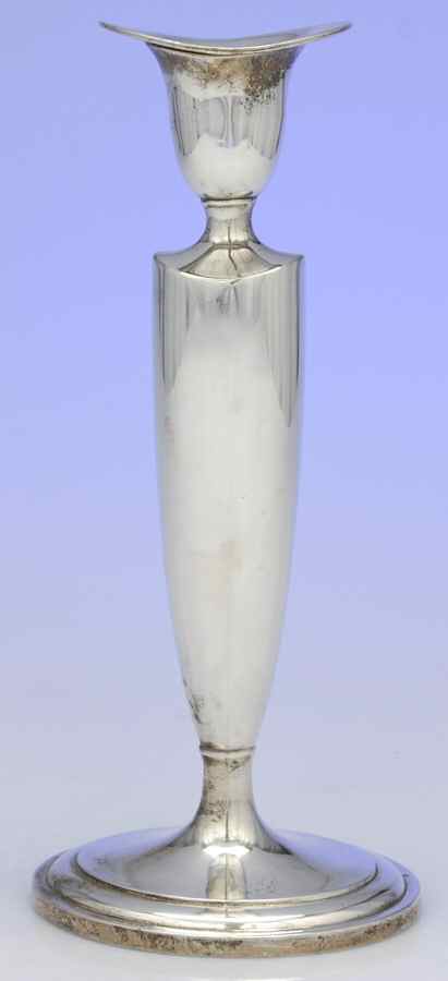Lafayette-Plain (Sterling, 1905, Hollowware) 10" Weighted Candlestick by Towle Silver-1