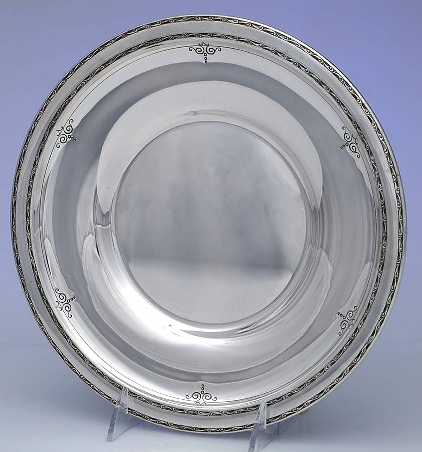 Old Lace (Sterling, Hollowware) 10" Sandwich Plate by Towle Silver-1