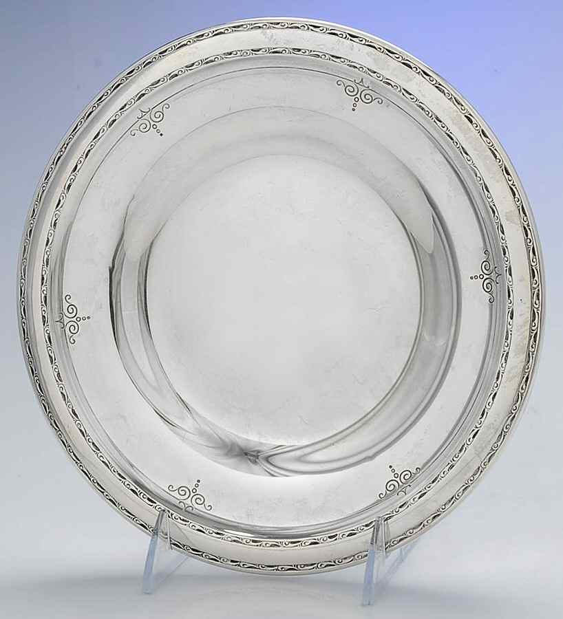 Old Lace (Sterling, Hollowware) 9" Sandwich Plate by Towle Silver-1