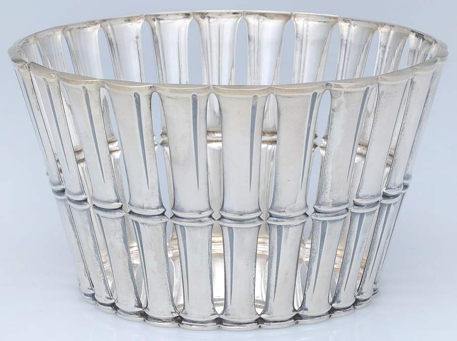 Bamboo (Sterling, 1961, Hollowware) 6" Round Pierced Basket by Tiffany & CO SILVER-1