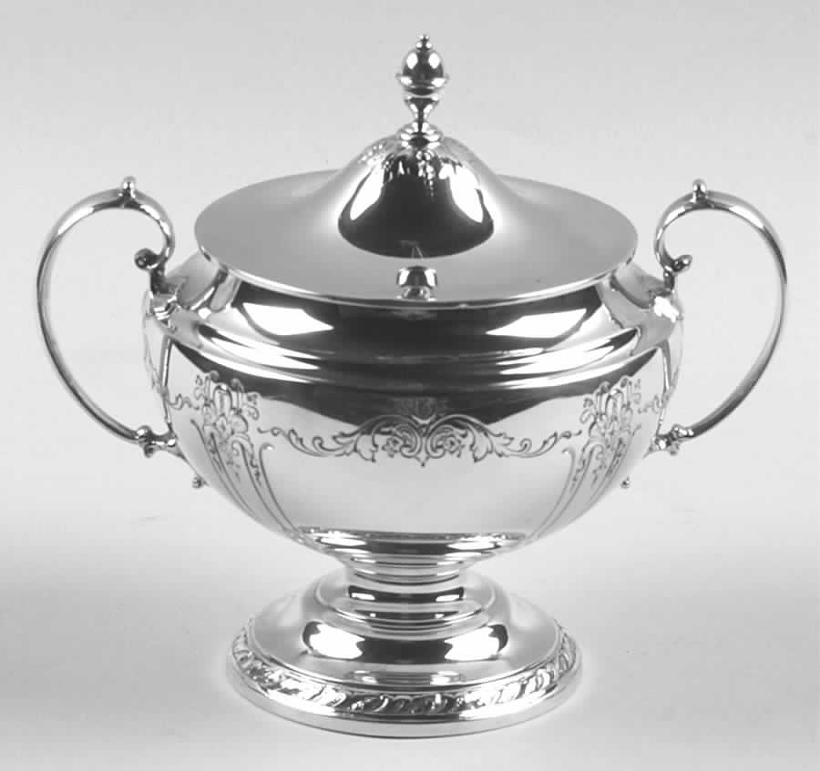 Virginia Lee (Sterling, 1920, Hollowware) Sugar Bowl & Lid by Towle Silver-1