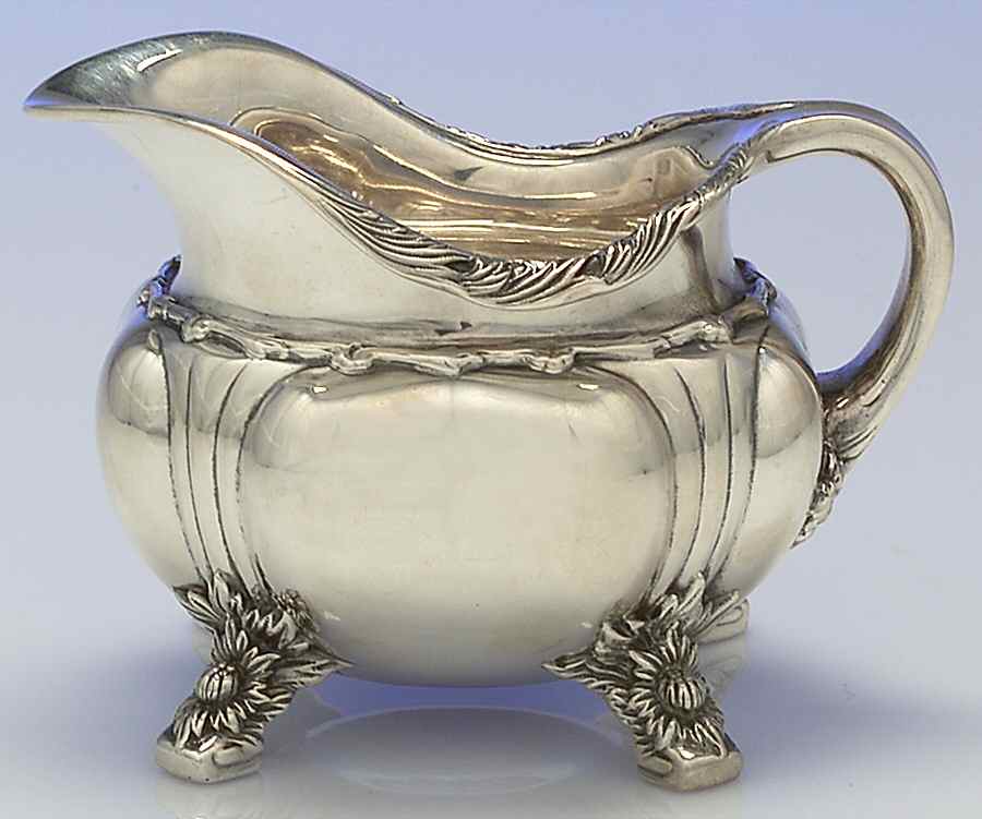 Chrysanthemum (Strl, 1880, Hlwr, 925-1000, FloralEdge) Demi Creamer by Tiffany & CO SILVER-1