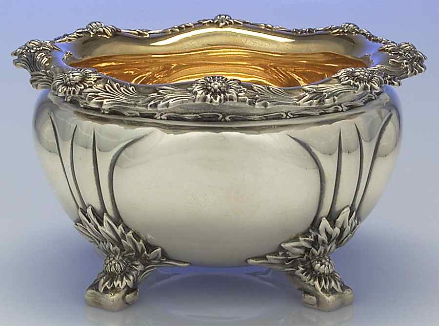 Chrysanthemum (Strl, 1880, Hlwr, 925-1000, FloralEdge) Waste Bowl by Tiffany & CO SILVER-1