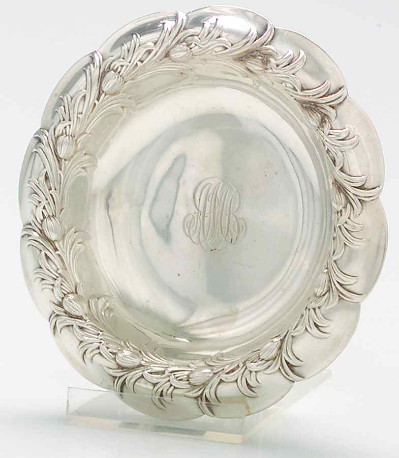 Chrysanthemum (Strl, 1880, Hlwr, 925-1000, FloralEdge) 5" Bon Bon Bowl by Tiffany & CO SILVER-1