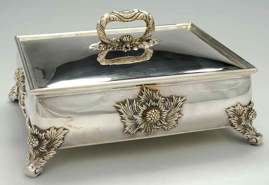 Chrysanthemum (Strl, 1880, Hlwr, 925-1000, FloralEdge) Presentation Case by Tiffany & CO SILVER-1