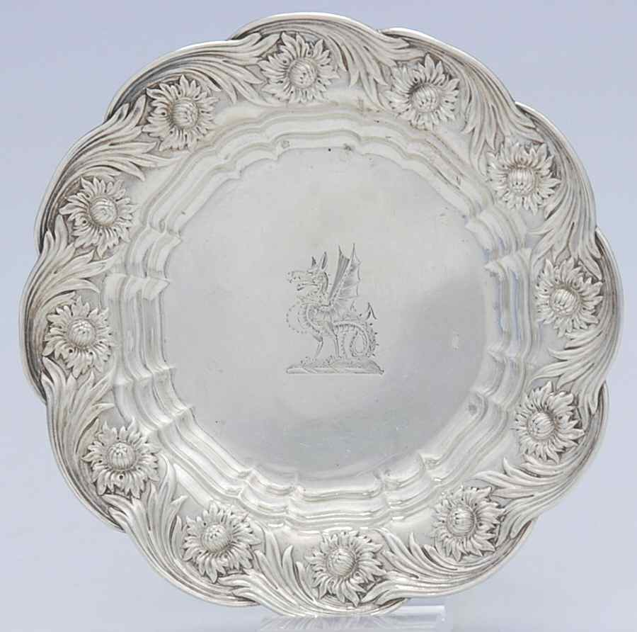Chrysanthemum (Strl, 1880, Hlwr, 925-1000, FloralEdge) Butter Pat by Tiffany & CO SILVER-1