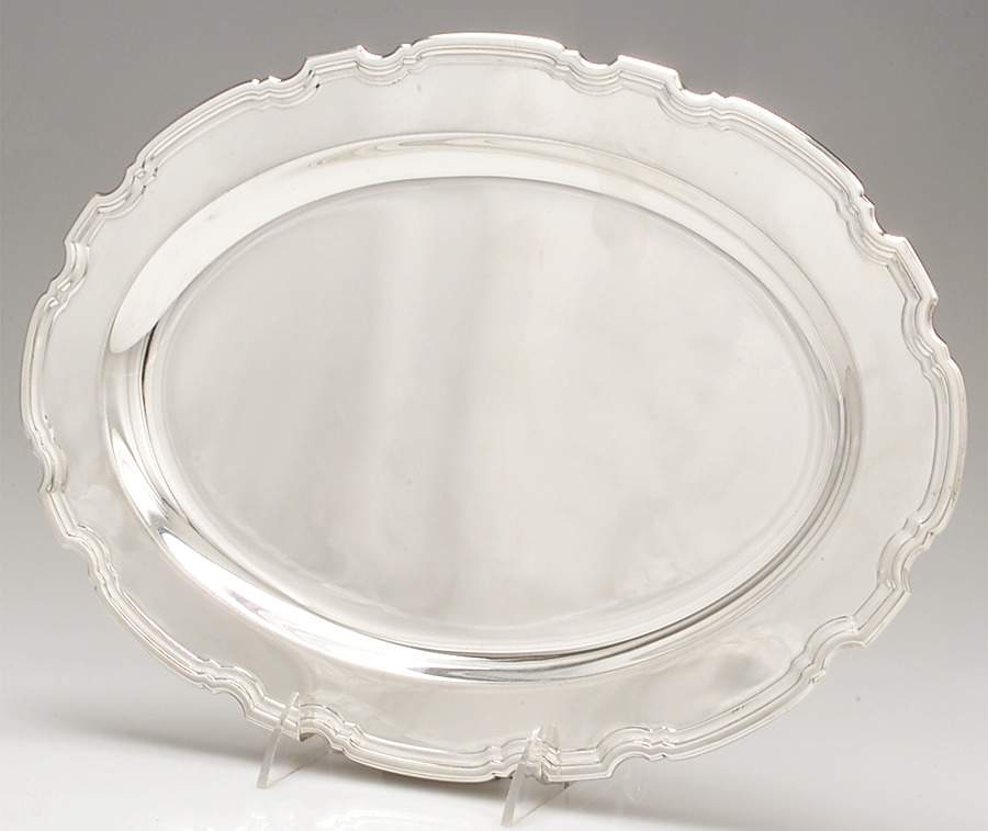 Hampton (Sterling, 1934, Hollowware) 14" Oval Serving Platter by Tiffany & CO SILVER-1