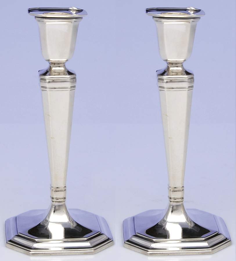 Hampton (Sterling, 1934, Hollowware) Pair of Weighted Candlesticks by Tiffany & CO SILVER-1