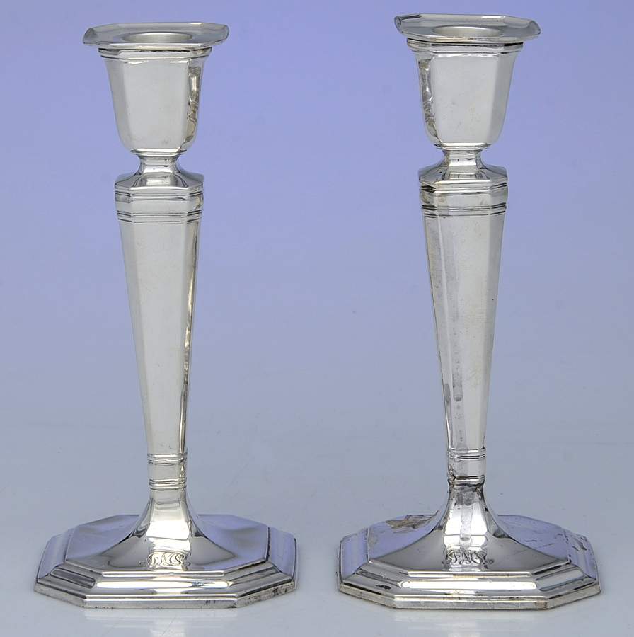 Hampton (Sterling, 1934, Hollowware) Pair of Weighted Candlesticks by Tiffany & CO SILVER-1