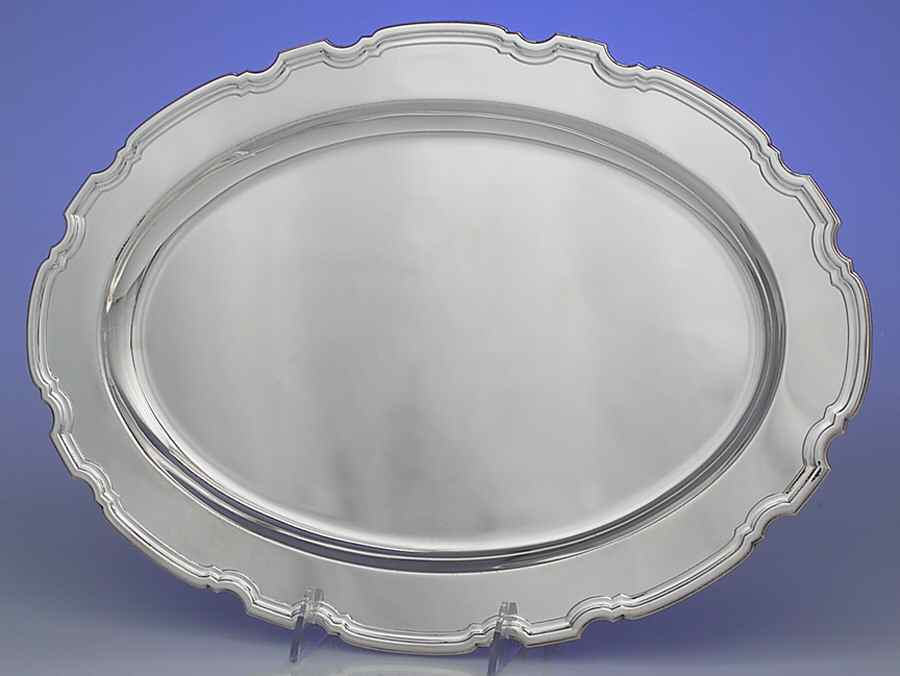 Hampton (Sterling, 1934, Hollowware) 16" Oval Serving Platter by Tiffany & CO SILVER-1