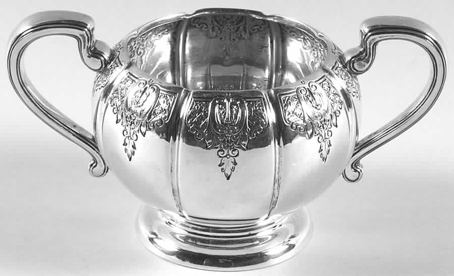 Windsor Castle (Sterling, Hollowware, Hand Chased) Mini Open Sugar Bowl by Tuttle-1