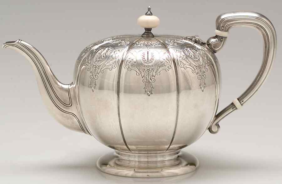 Windsor Castle (Sterling, Hollowware, Hand Chased) Teapot by Tuttle-1